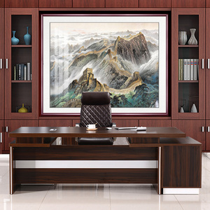 万里长城靠山图办公室国画山水风景挂画客厅沙发背景墙地图装饰画