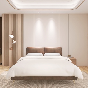 北欧风轻奢木纹格栅墙布温馨暖色客厅沙发壁纸主卧室床头背景墙纸