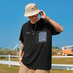 潮言大码男装胖子短袖t恤男200斤加大宽松潮流微胖男生穿搭夏季