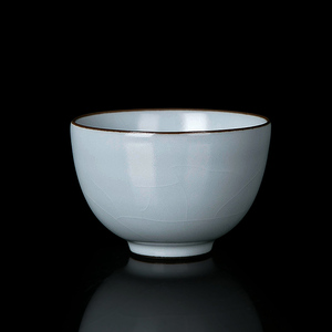 景德镇汝瓷官窑茶杯主人杯单杯大号茶盏家用不烫手冰裂陶瓷品茗杯