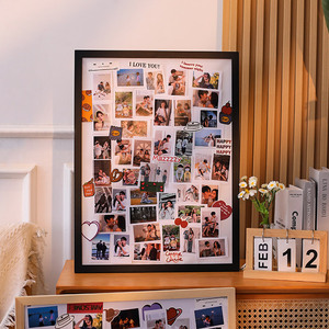 照片打印加相框diy情侣拼图拍立得相册创意照片墙上纪念相片摆台