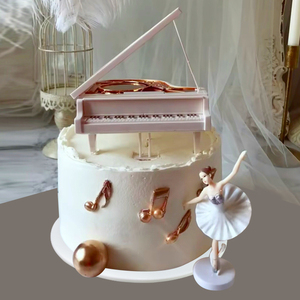 2020新款网红蛋糕模型钢琴芭蕾女孩仿真生日蛋糕流行塑胶样品假