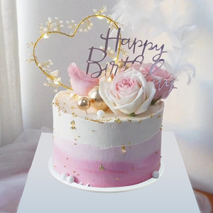 仿真生日蛋糕模型2020创意玫瑰鲜花羽毛网红新款塑胶橱窗样品摆设