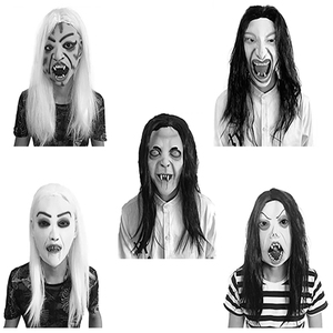 恐怖白发魔女流血吸血鬼女鬼吓人贞子密室逃脱剧本杀面具鬼脸