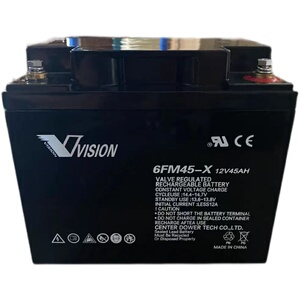 vision威神蓄电池6fm45-x 12v45ah密封铅酸应急ups储能电瓶渠道销