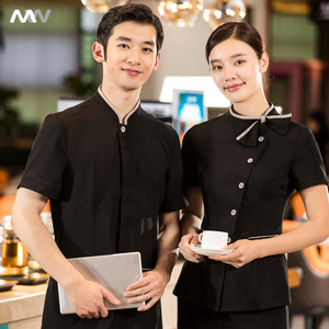 kobster218淘宝夏季高级西餐厅领班服务员工作服短袖酒店餐饮假两件