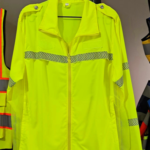定制荧光反光防晒衣服夏季透气防紫外线施工物业保安执勤长袖印字