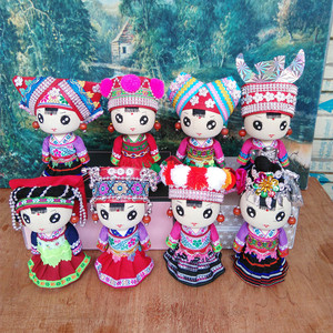 广西云南贵州民族壮族特色饰品摆件送礼木偶娃娃纯手工艺品礼品