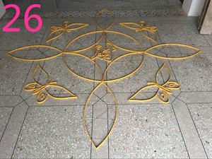 水磨石铜条图案花