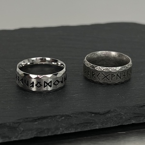 欧美复古字母戒指男女潮牌钛钢不掉色个性食指戒小众嘻哈指环手饰