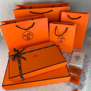 爱马仕hermes专柜盒子围巾衣服礼品手提袋盒子包包钱包香水纸袋子