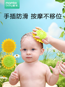 婴儿洗头刷硅胶超软新生宝宝去头垢洗澡搓澡棉幼儿童搓泥沐浴神器