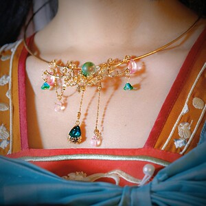 古风神鹿配饰瑶璎珞项圈王者荣耀汉服元素瑶瑶公主项链流苏吊坠女