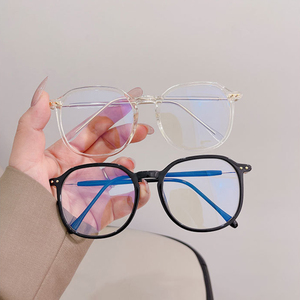 2021新款透明框近视眼镜框男士大框配度数防蓝光女生看书保护眼睛
