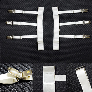 白色男女衬衫夹防滑固定腿部可调节松紧弹力衣服防跑防皱吊带夹子