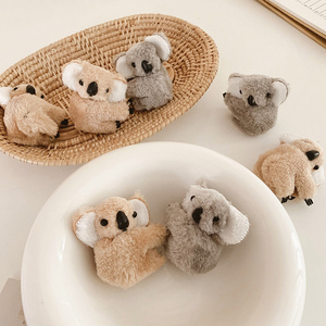 抖音同款考拉发夹可爱立体毛绒发卡个性创意日系头饰搞怪侧边刘海