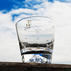 日本江户哨子硝子 富士山玻璃杯子 手工水晶玻璃杯 雪山杯威士忌