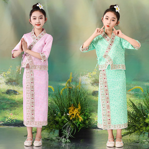 西双版纳云南新款傣族服装泼水节学校表演服儿童女童六一学生服装