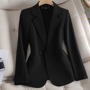 正品专柜新款一线大牌捡漏黑色长袖小西装外套气质时尚百搭工作服