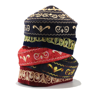 新疆舞蹈民族男士高级手工刺绣哈萨克男式帽舞蹈表演花帽青年帽子