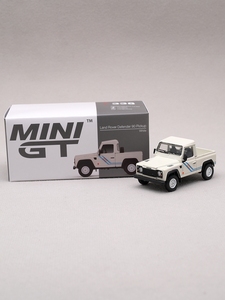 现货新品 MINIGT 1/64合金汽车模型玩具摆件 陆虎卫士90+平板拖车