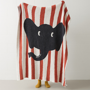 可爱小象A类儿童毛毯软绵绵空调毯沙发盖毯办公室午睡披肩小毯子
