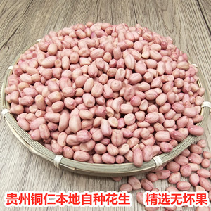 贵州铜仁特产本地珍珠花生手工剥壳花生米农家种植红皮新花生包邮