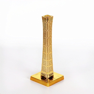 中国尊中央电视塔北京地标建筑模型金属立体桌面摆件中国特色礼品