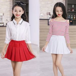 童装女童短裙秋冬2020新款女孩百搭白百褶裙子表演儿童四季半身裙