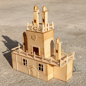 别墅模型沙盘建筑模型材料diy手工制作拼装房子木条木棍木质小屋