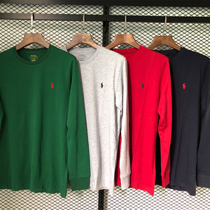 马标拉夫劳伦长袖打底衫男士保罗纯棉休闲圆领t恤小马标修身体恤