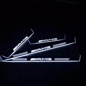 适用于奔驰a级c级e级s级g级m级amg车门迎宾踏板灯汽车门槛跑马灯