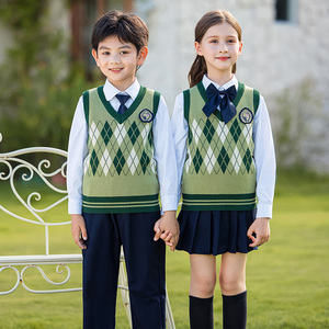 小学生校服英伦学院风三件套秋季冬装儿童班服幼儿园园服春秋套装