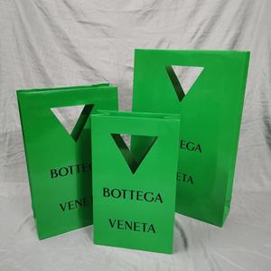 bv宝缇嘉新款绿色礼品袋盒子包装鞋子包包手提袋购物袋子