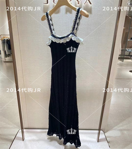 JORYA/卓雅2024年夏新款代购蕾丝花边吊带针织连衣裙长裙Q126703E