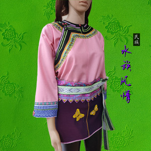 1少数民族服装水族服饰水族服装水族女装水家衣新款夏秋季八分袖