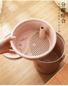 茶桶茶渣桶塑料废水桶纯色圆形黑色茶叶滤水桶功夫家用茶盘排水桶