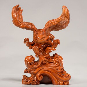 花梨实木雕刻鹏程万里摆件檀木头根雕大鹏展翅红木家居装饰工艺品
