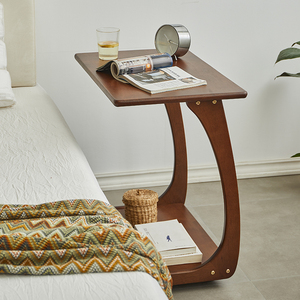 床头小桌子卧室床边桌可移动置物架迷你方茶几实木沙发边几侧边柜