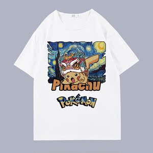 宝可梦神奇宝贝t恤皮卡丘衣服宠物小精灵周边情侣短袖上衣童装潮