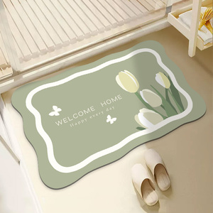花艺浴室软硅藻泥脚垫吸水地垫卫生间厕所门口垫子防滑速干垫地毯