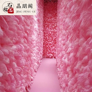 抖音网红羽毛墙 粉色鸵鸟毛 拍照羽毛背景墙路引摆设装饰羽毛道具