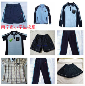 校服南宁市校服 小学生夏款制服新希望格子套装正版短袖短裤正装