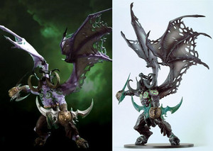 魔兽世界 恶魔猎手dc5代恶魔形态 尤迪安 黑色紫色盒装手办模型