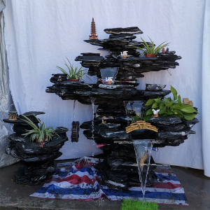 大型假山流水喷泉室内真石头摆件天然原石花园庭院阳台瀑布造景观