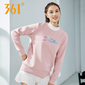 361运动卫衣女2022春季新款套头衫361度女装圆领长袖休闲宽松跑步