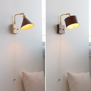 带开关壁灯拉线