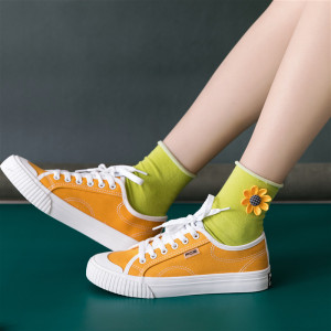 网红ins潮韩版泫雅风袜子花朵袜薄款夏季堆堆袜凉鞋袜子女中筒袜