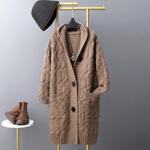 粗毛线外套女长款