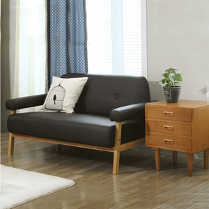 北欧日式简约小户型客厅布艺皮艺单人双人三人沙发组合实木沙发